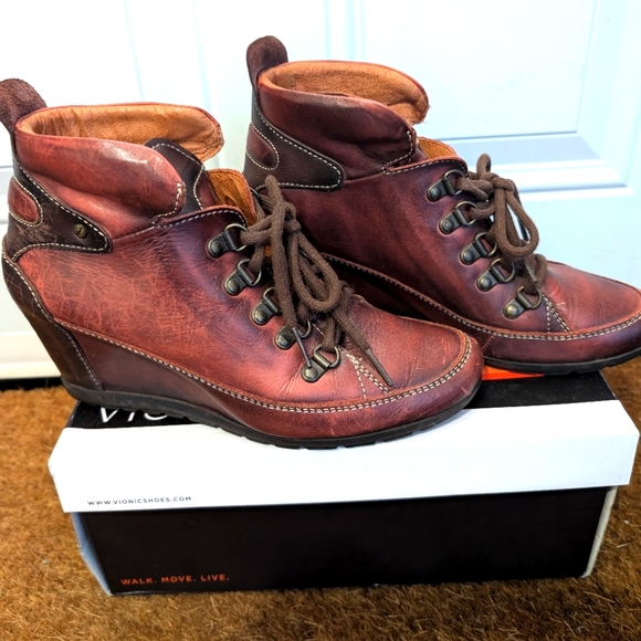 Pikolinos Wedge Leather Sneaker Boots 39 US 8.5 / 9 GUC Spain - Picture 3 of 9